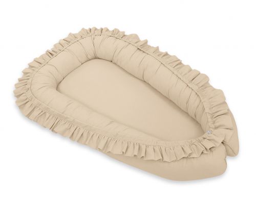 Baby nest Premium Cocoon for infants with a ruffle MY SWEET BABY- beige