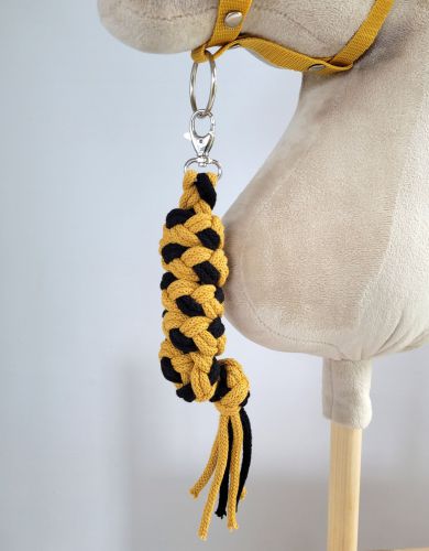 Tether for Hobby Horse made of double-twine cord - black- honey yellow