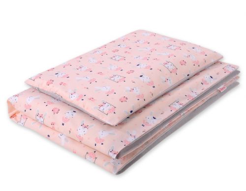 Baby cotton bedding set 2-pcs 120x90 cm-  ballerinas pink