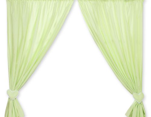 Curtains for baby room- Hanging Hearts green