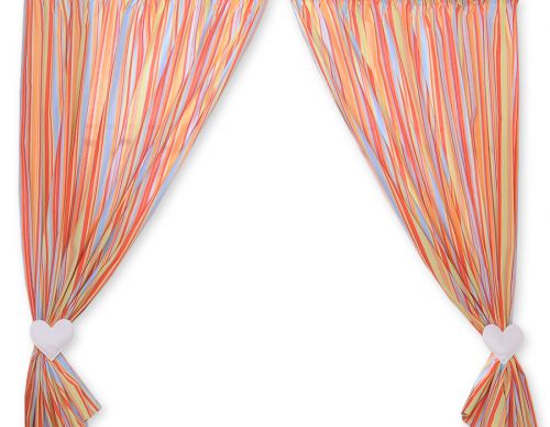 Curtains for baby room- Hanging Hearts orange strips