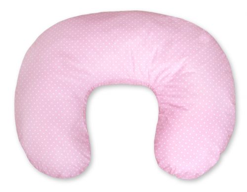 Feeding pillow- Basic white dots on pink
