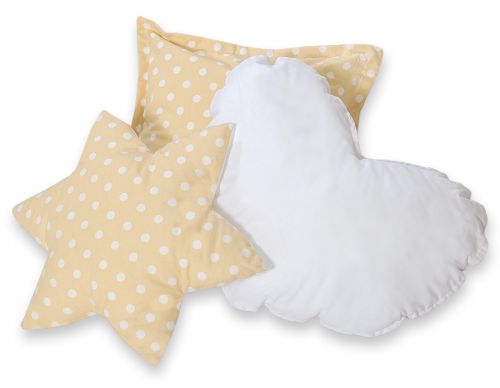3pcs pillow set - Bright dots on beige