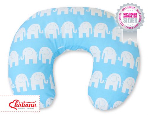 Feeding pillow- Simple Elephants blue