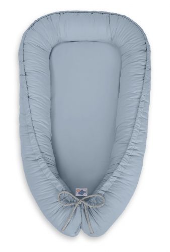 Baby nest double-sided Premium Cocoon for infants BOBONO- pastel blue