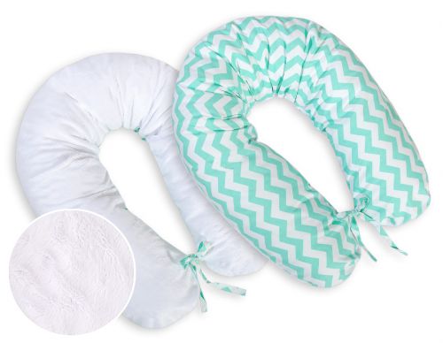 Pregnancy pillow- double-sided- Chevron mint
