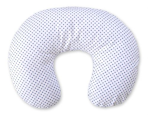 Feeding pillow- Navy blue dots on white