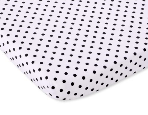 Sheet made of cotton 140x70cm white with black dots