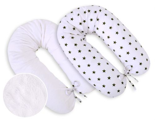 Pregnancy pillow- double-sided- Black stars