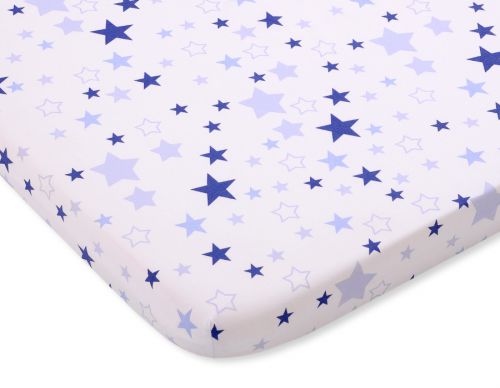 Sheet made of cotton 140x70cm white- blue stars