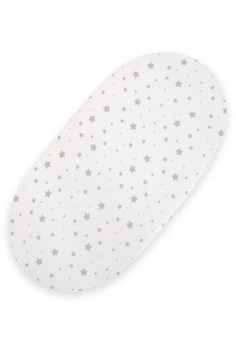 Sheet made of cotton for moses basket mattress 75x35 cm - mini gray stars