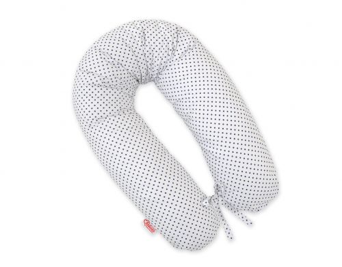 Multifunctional pregnancy pillow Longer - Navy blue dots on white