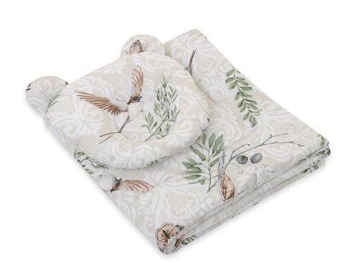 Duvet with pillow Teddy - 2pcs set - Brown birds