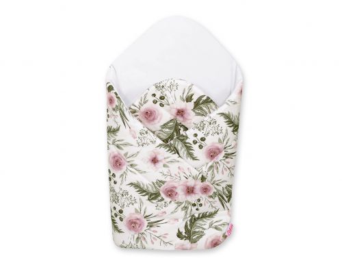 Baby nest with stiffening - peony flower pink/white