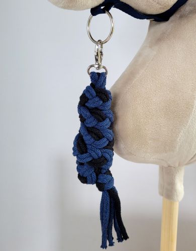 Tether for Hobby Horse made of double-twine cord - black- navy blue