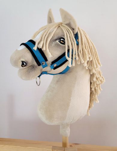 The adjustable halter for Hobby Horse A3 - turquoise with black furry