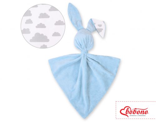 Cuddly rabbit double-sided - clouds gray/blau
