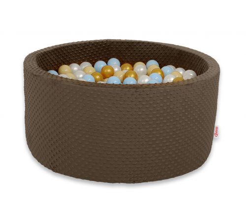 Ball-pit minky H-40 cm with balls 400pcs - chocolate
