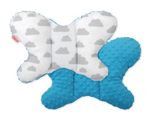 Double-sided anti shock cushion \BUTTERFLY\ - clouds gray