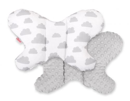 Double-sided anti shock cushion \BUTTERFLY\ - clouds gray/gray