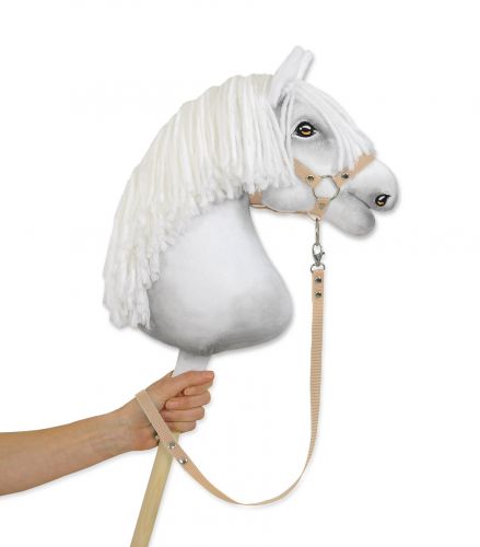 Tether for hobby horse made of webbing tape - beige