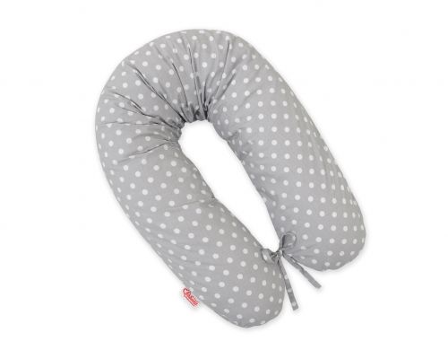 Pregnancy pillow- White polka dots on grey