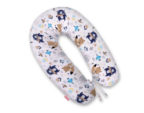 Multifunctional pregnancy pillow Longer - navy blue bears