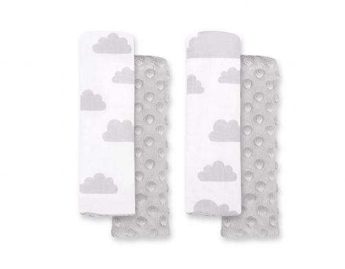 Double sided pads BOBONO for seat belts - clouds gray/gray