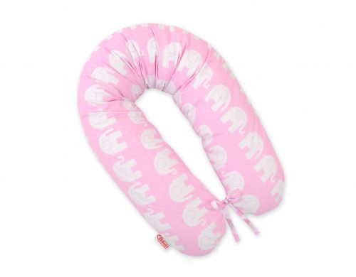 Multifunctional pregnancy pillow Longer - Elephants pink