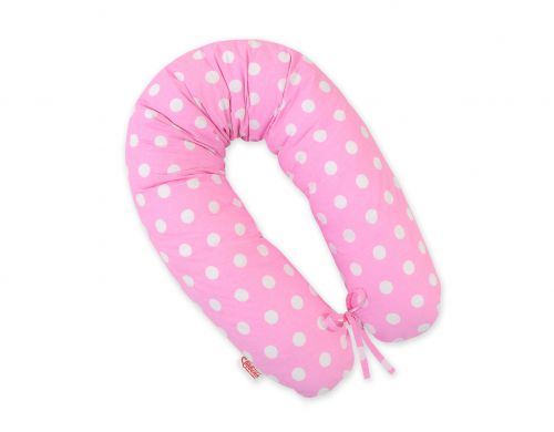 Pregnancy pillow- white dots on pink