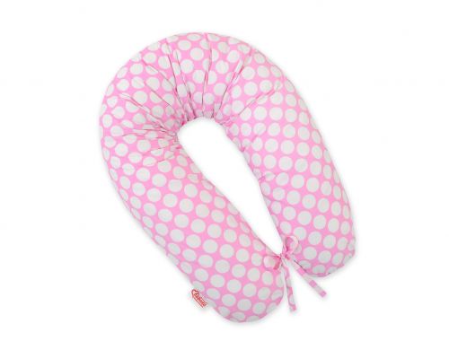 Pregnancy pillow- pink with white dots