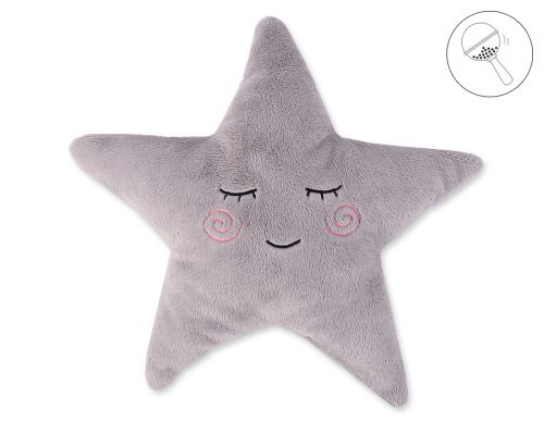 Pillow LITTLE STAR with rattle- gray
