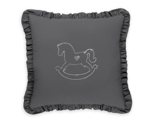 Decorative pillow with application - anthracite