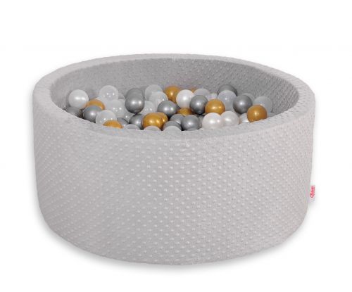 Ball-pit minky H-40 cm with balls 400pcs - grey
