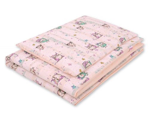 Baby cotton bedding set 2-pcs 135x100 cm- owls cream