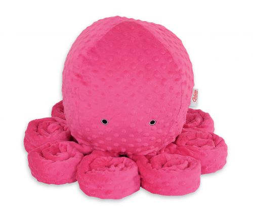 Cuddly octopus big - fuchsia - polka dot minky