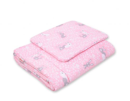 Bedding set 2-pcs 75x100cm NEWBORN - pink rabbits