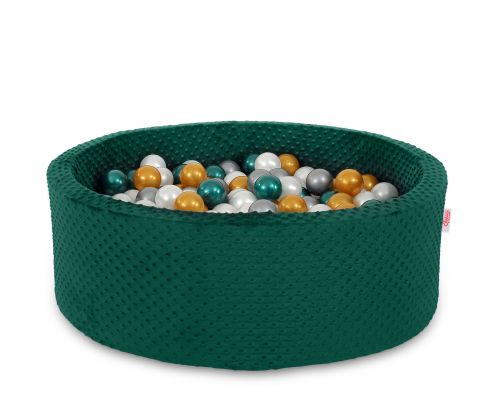 Ball-pit minky H-30 cm with balls 200pcs- bottle green