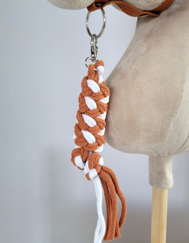 Tether for Hobby Horse made of double-twine cord - white- ginger