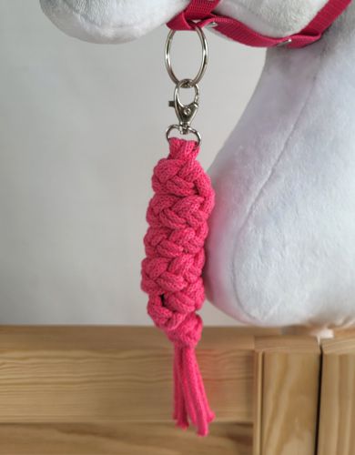 Tether for Hobby Horse made of double-twine cord - dark pink