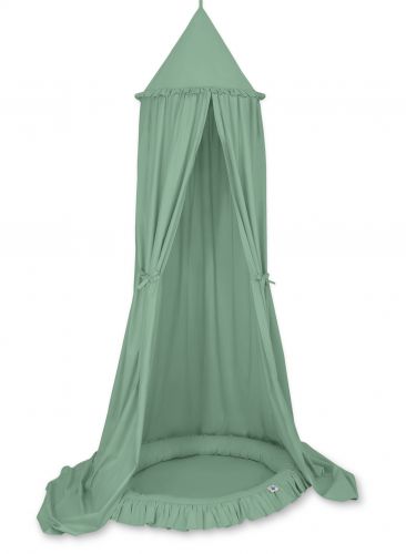 Set: Hanging canopy + Nest with flounce- pastel green