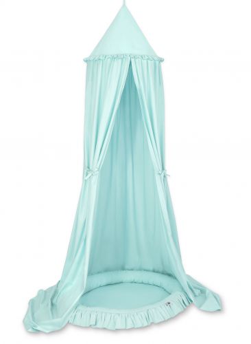 Set: Hanging canopy + Nest with flounce- mint