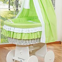 Moses baskets/Wicker cribs with drape - big wheels