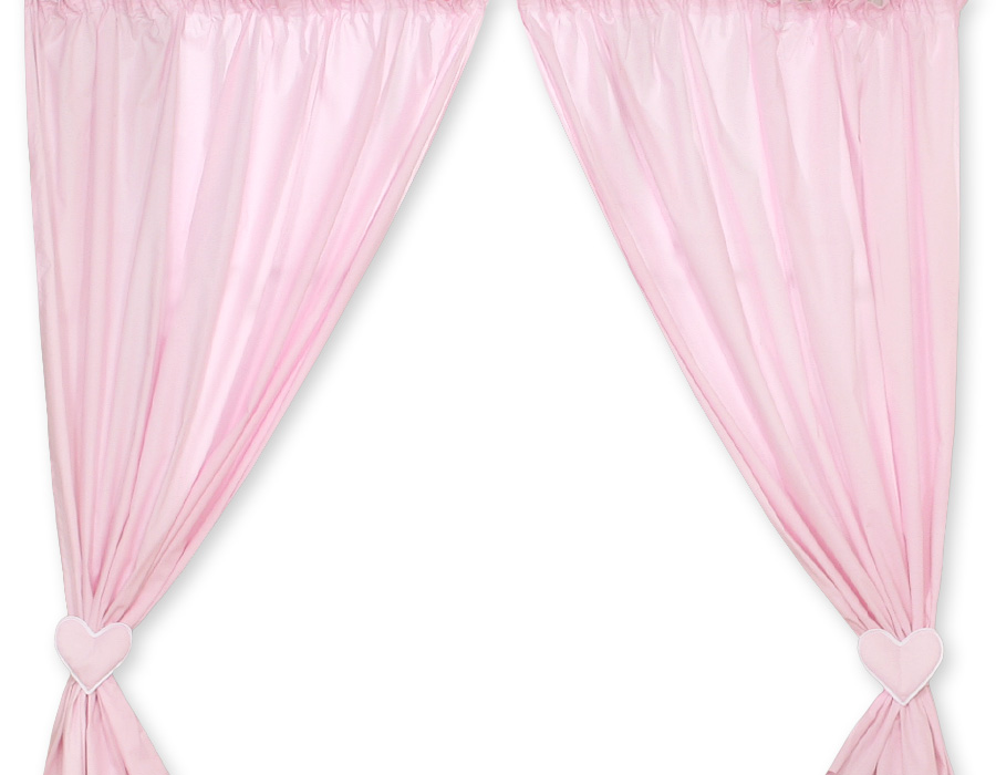 Curtains for baby room- Hanging Hearts pink