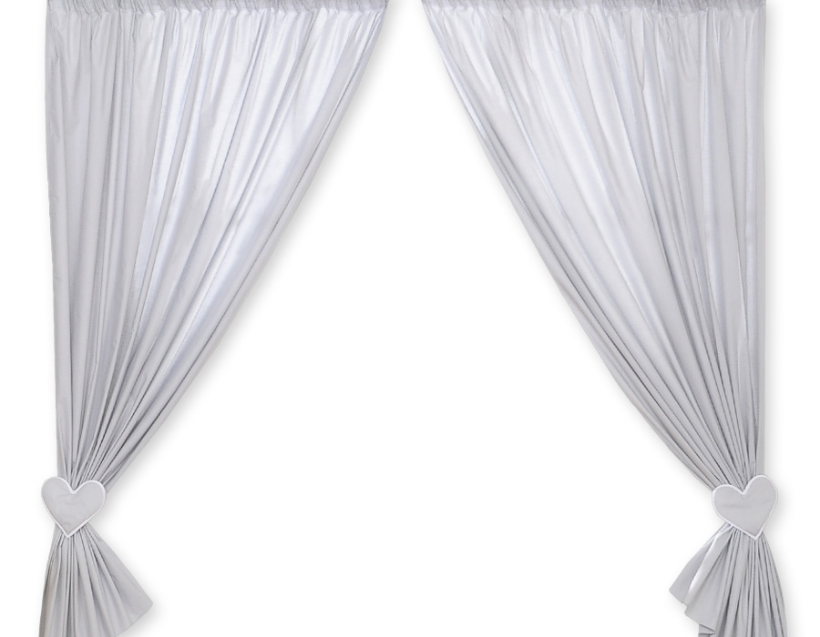 Curtains for baby room- Hanging Hearts gray