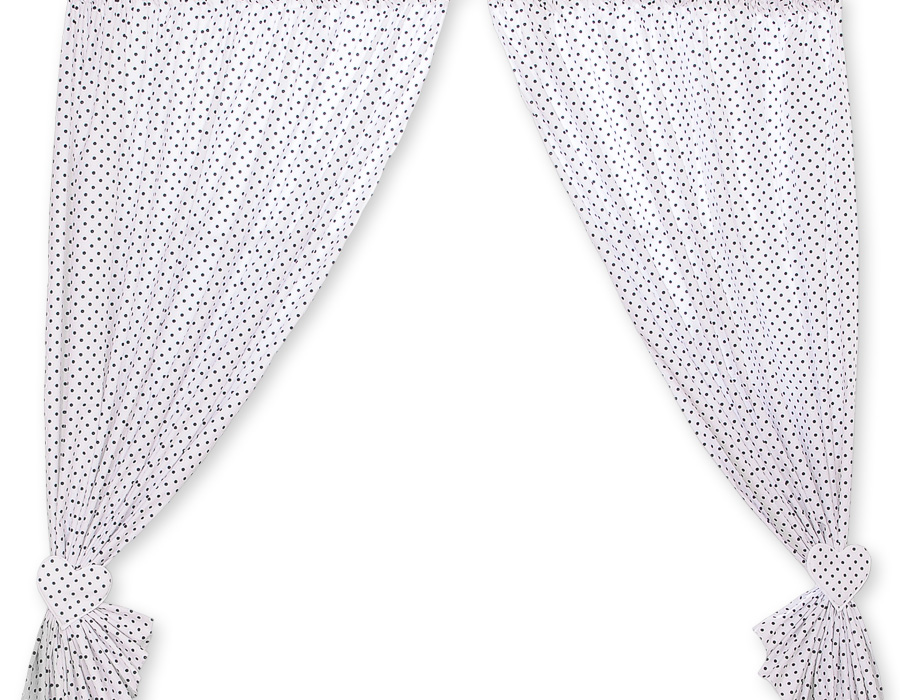 Curtains for baby room- Hanging Hearts black dots on white