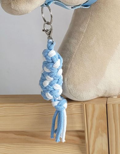 Tether for Hobby Horse made of double-twine cord - white-light blue