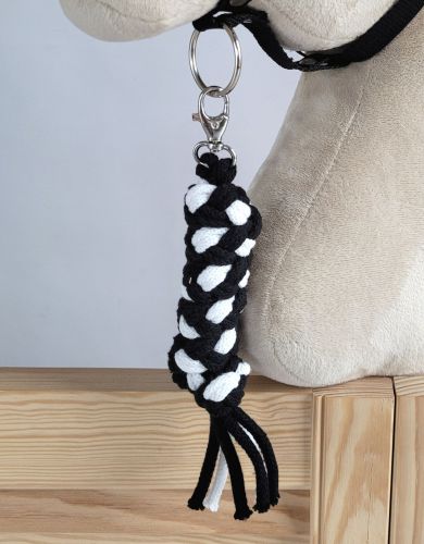 Tether for Hobby Horse made of double-twine cord - white-black