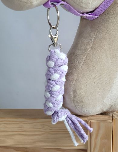Tether for Hobby Horse made of double-twine cord - white-purple