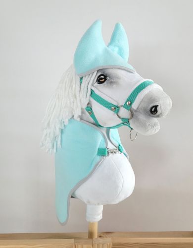 Set for Hobby Horse A3: Fleece blanket + earmuffs - light mint